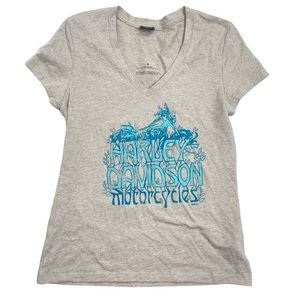 Harley Davidson Motorcycles 2021 Daytona Beach v neck top.  Size small